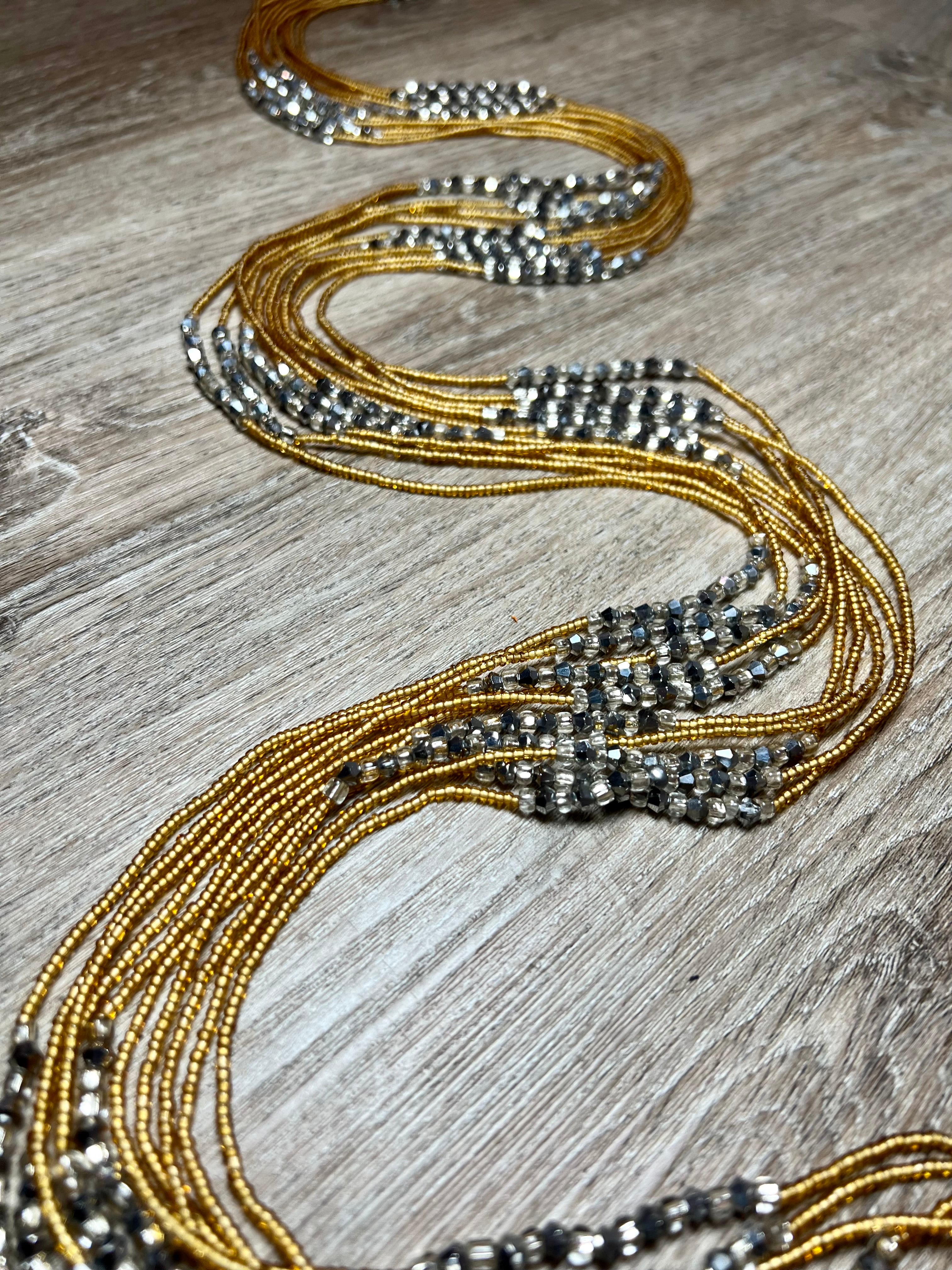 Gold grown Waist Beads