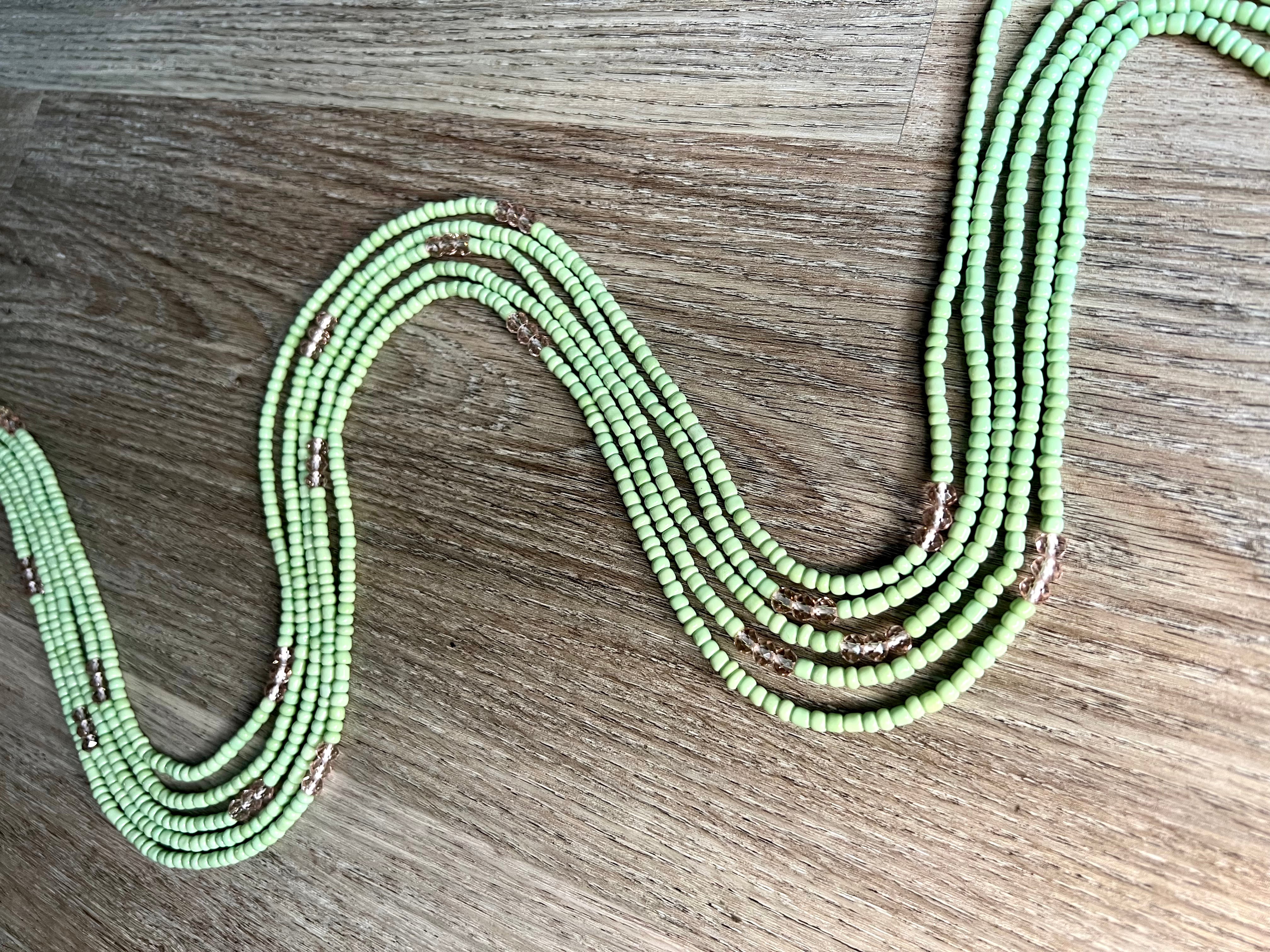 African Waist Beads (Seafoam)